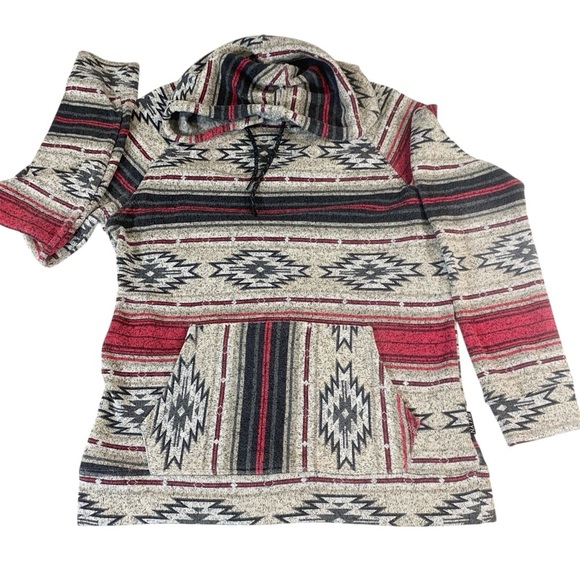 Brooklyn Cloth Southwest Aztec Hoodie Women’s Pullover Tribal Print Size M - Picture 2 of 10